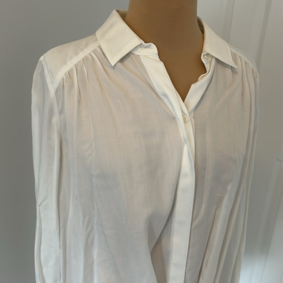 Anthropologie Maeve Tuesday White Tie Front Blouse - Picture 6 of 10